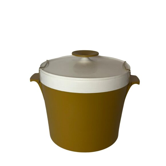 Vintage 1960 Retro Therm Ware by David Douglas Locking Ice Bucket White/Brown - Picture 2 of 6